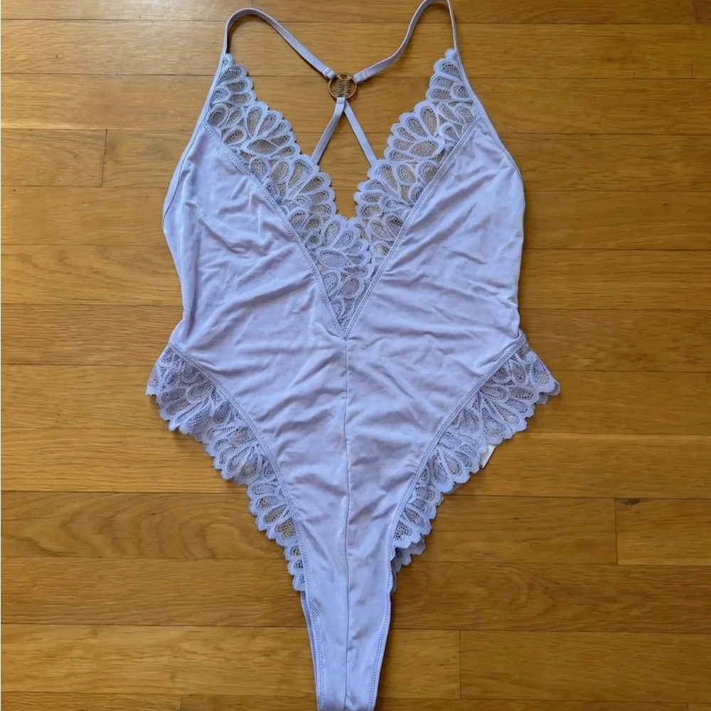 Savage X Fenty Lavender Not Sorry Lace Bodysuit